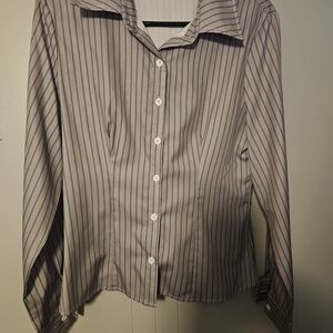 SHEIN Gray Striped Shirt
